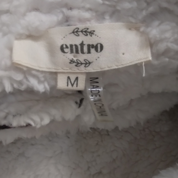 Entro Red And Black Western Sleeveless Fur Bohemian Cardigan Size M - Picture 3 of 6